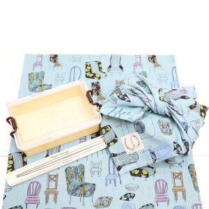 ランチクロス 給食ナフキン 45cm×45cm ランチョンマット 日本製 保育園 幼稚園 小学校 男の子 女の子 【チェアー ブルー】 お弁当箱包み お弁当グッズ 給食 ランチ マット テーブルクロス 通園