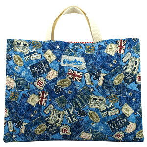 レッスンバッグ 【デニムパッチ】30cm×40cm キルティング キルト 日本製 小学校 幼稚園 保育園 入園 入学 準備 女の子 男の子 手提げ袋 手提げかばん 手さげバッグ キッズ かわいい かっこいい