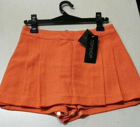 「TOPSHOP・トップショップ」CRPE MINI KILT SKORT スカート ミニ レディース キュロット ボトムス 送料無料 激安 無地 S・M・L・XLサイズ オレンジ 当日発送 春夏用 激安 お洒落 セクシー インポート