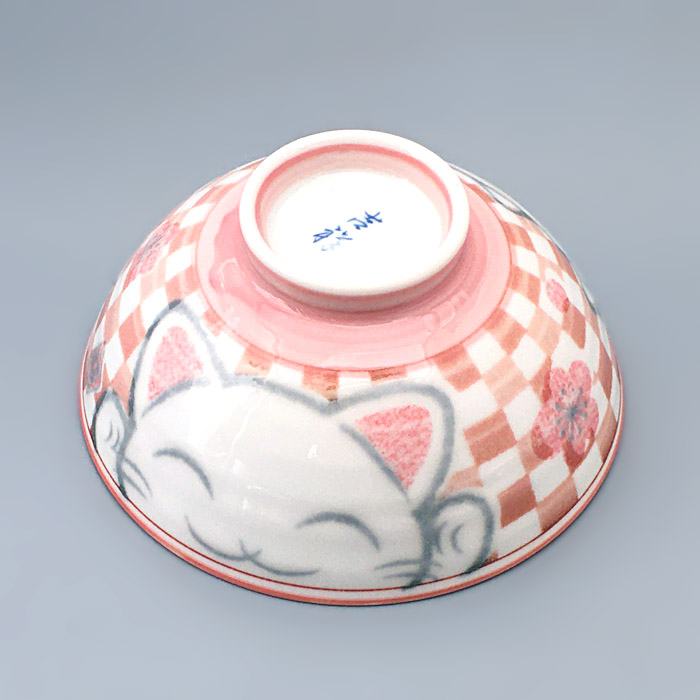 楽天市場】美濃焼 招き猫 茶碗 内外 絵文字 12cm かわいい ねこ 和食器