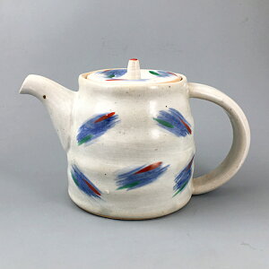 刷毛 粉引 絣 ポット 450cc アミ付 ティーポット 土瓶 急須 お茶 紅茶 モダン 和カフェ 業務用 家庭用 ギフト プレゼント 贈りもの 母の日 実用品 日本製 陶器