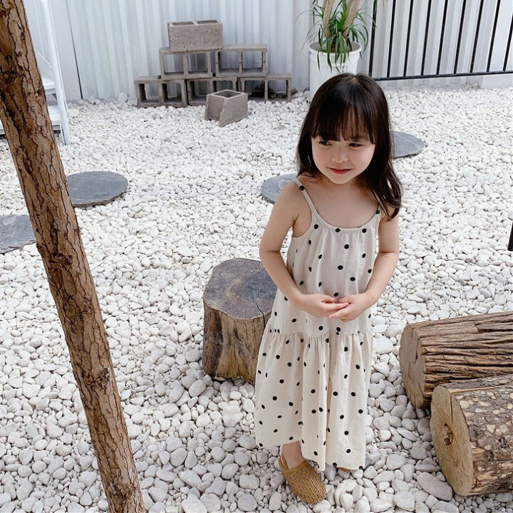 楽天市場 ワンピース ワンピ キャミワンピ キッズ 子供服 子ども 子供 女の子 ベビー ベビー服 赤ちゃん ドット 水玉 シンプル おしゃれ 可愛い かわいい ナチュラル 夏 夏物 80 90 100 110 1 130 Namosee