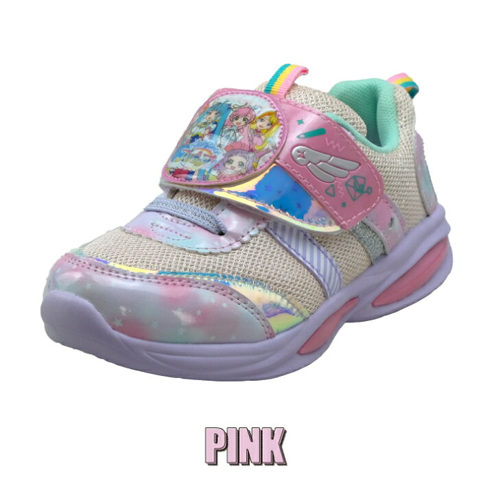 楽天市場 光る靴 プリキュア スニーカー シューズ 女の子 キッズシューズ ひろがるスカイ プリキュア 靴 女の子 女児 運動靴 子供服 プリキュア キッズ ピンク グッズ 子供靴 キャラクターシューズ 15cm 16cm 17cm 18cm 19cm 小学校 幼稚園 保育園 通園 通学 お出かけ