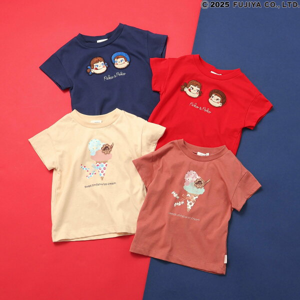 【SALE50%OFF】 キッズ Tシャツ 半袖 peko&poko トップス カットソー 子供服 女の子 男の子 ペコちゃん 夏 かわいい おしゃれ 140cm 130 120 110 100 90 80 綿100% ユニセックス アップリケ 刺繍 幼稚園 保育園 小学生 プレゼント ギフト 孫 ベビー 赤ちゃん 子供 子ども