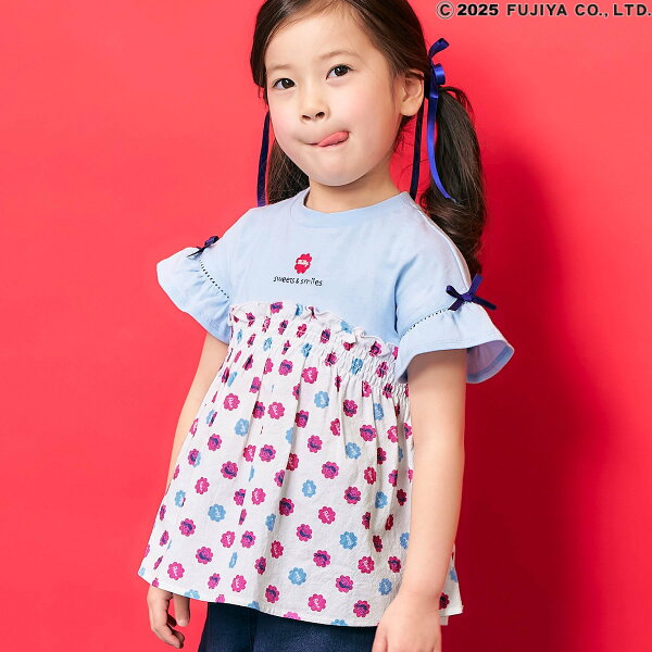 【SALE50%OFF】 キッズ  半袖 Tシャツ チュニック  女の子 peko&pokoトップス カットソー 子供服  ワンピース 夏 春 ペコちゃん かわいい おしゃれ セラフ 綿100% 140cm 130cm 120cm 110cm 100cm 90cm 秋 小学生 幼稚園 保育園 園児 お菓子 プレゼント カジュアル