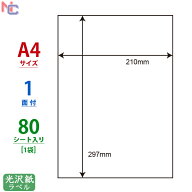 SCL-7(L) 耐水光沢ラベルシール SCL7 カラーレーザープリンタ用 光沢紙シール 210×297mm A4サイズ ノー…