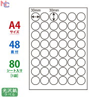 SCL-75(L) 耐水光沢紙ラベル 30×30mm 48面 A4 80シート レーザープリンタ専用 SCL75 光沢ラベル 光沢シ…