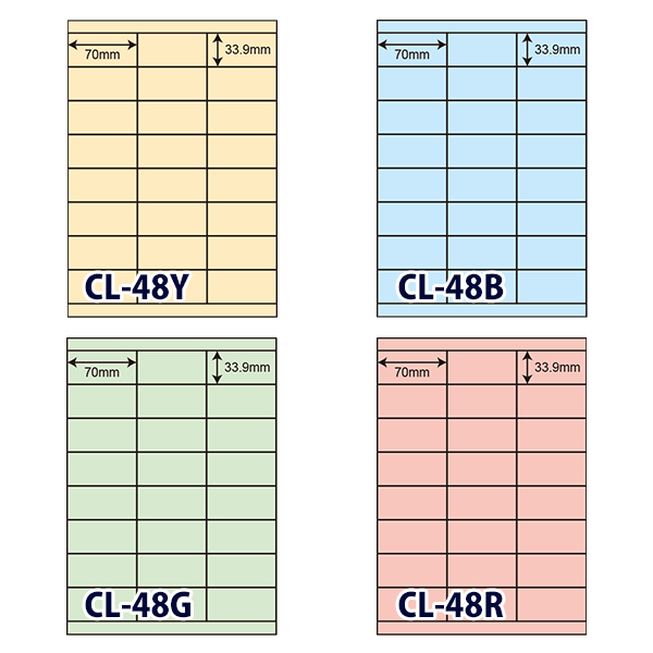 楽天市場】CL-48B(L)/CL-48G(L)/CL-48R(L)/CL-48Y(L) カラーラベル 100