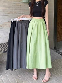 スカート レディース ロングスカートゴム ハイウエスト大きいサイズ