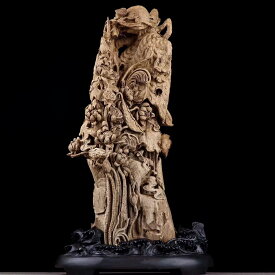 【天然沈香木彫】蓮華 お寺、オーダー 沈香 木彫り コレクション 職人手作り 美術品 彫刻工芸品 置物 H:86CM