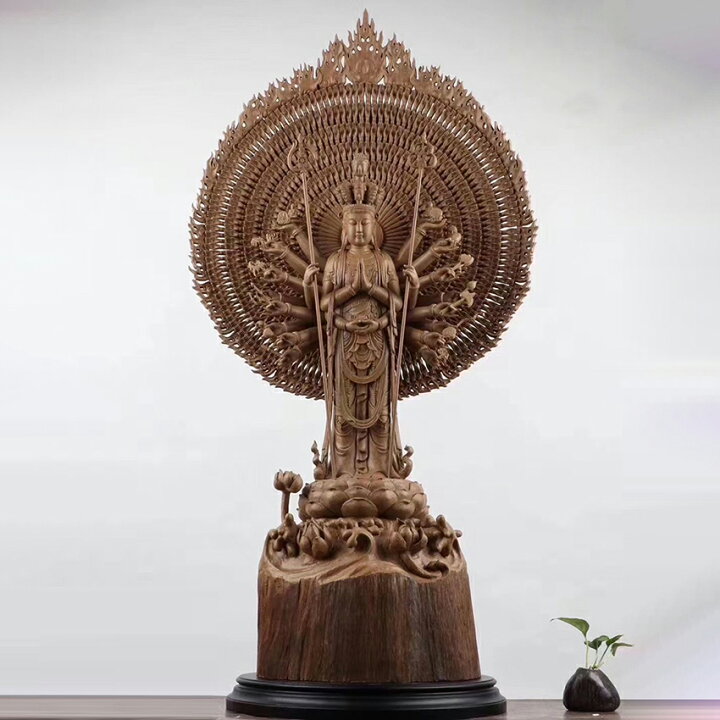 楽天市場】【天然沈香木彫】千手観音 仏教美術 仏像 仏教工芸品 沈香 