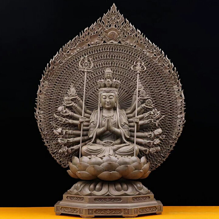 楽天市場】天然沈香木彫】千手観音菩薩 仏教美術 仏像 仏教工芸品 沈香 