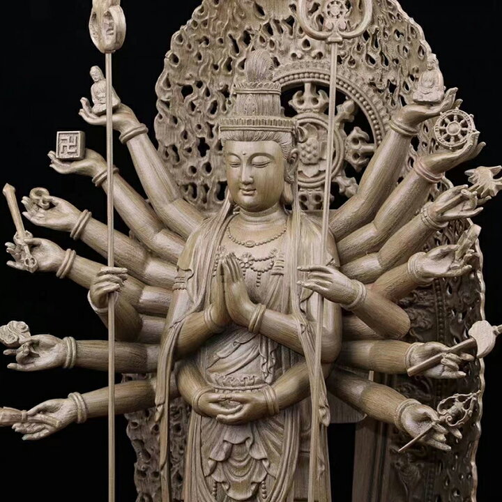 楽天市場】【天然沈香木彫】千手観音菩薩 仏教美術 仏像 仏教工芸品 