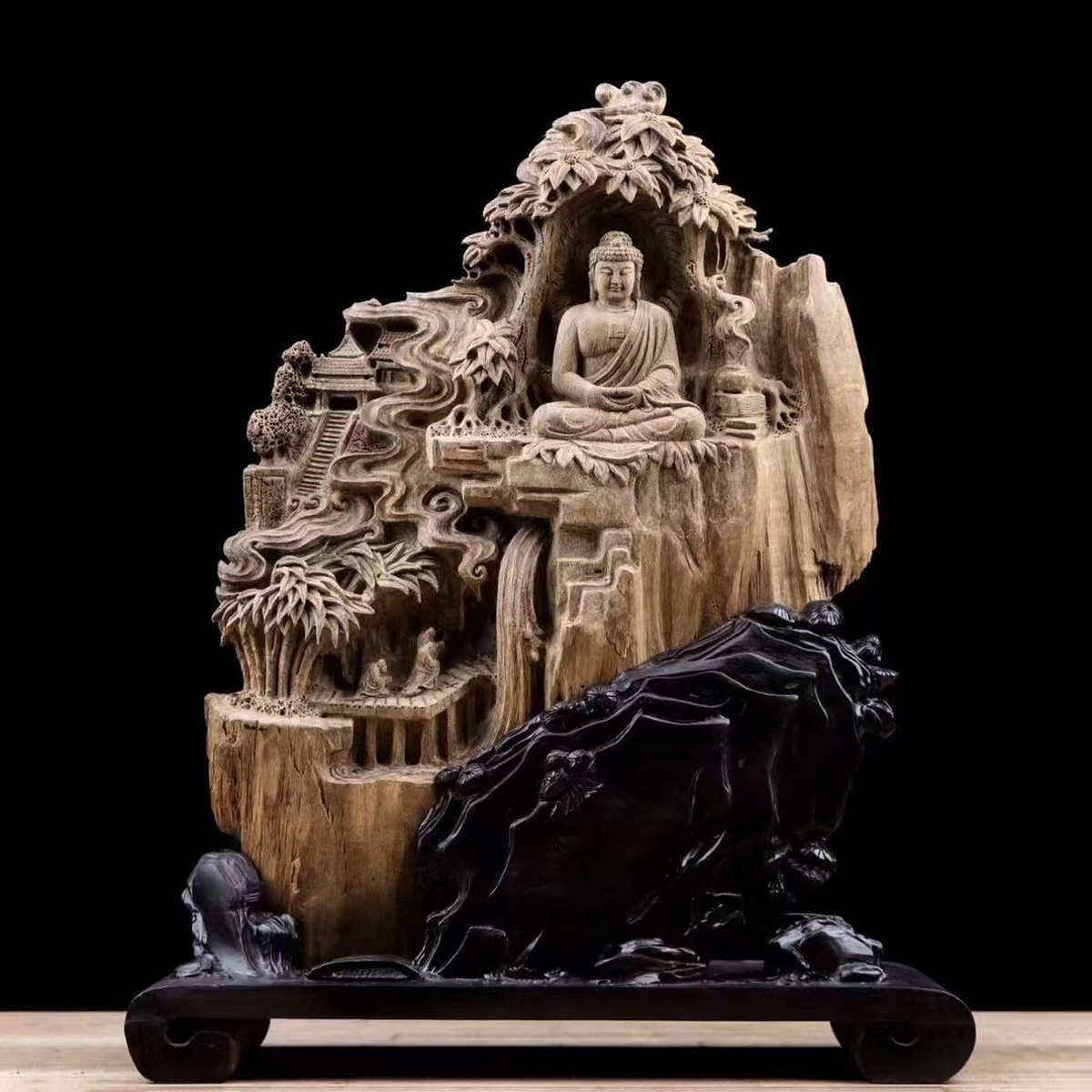 【楽天市場】【天然沈香木彫】釈迦と羅漢 阿羅漢 仏教美術 仏像 