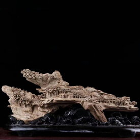 【天然沈香木彫】 お寺、オーダー 沈香 木彫り コレクション 職人手作り 美術品 彫刻工芸品 置物 横幅:78CM