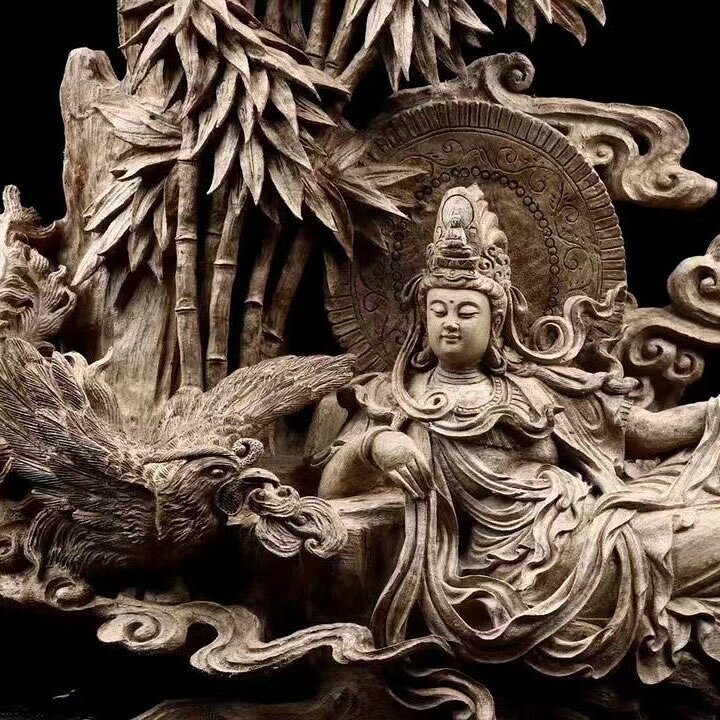 楽天市場】【天然沈香木彫】観音菩薩 仏教美術 仏像 仏教工芸品 沈香 