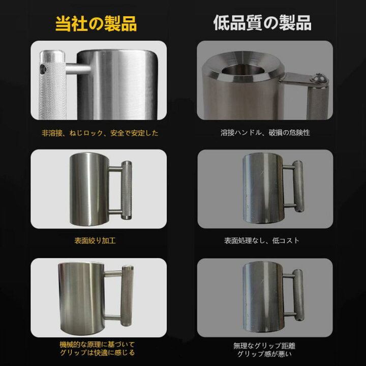 6/8 Kg マグカップダンベル 304ステンレス鋼ヘビーマグダンベルカップ 筋トレ ダンベルコーヒーマグ 面白いビールマグ フィッ