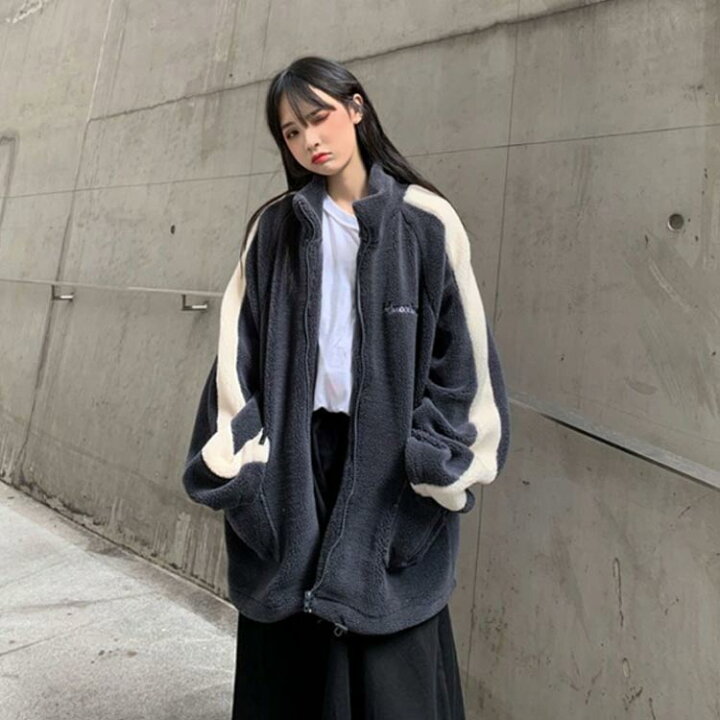 楽天市場】韓国風 ボアジャケット レディース 冬服 ボアジャンパー 