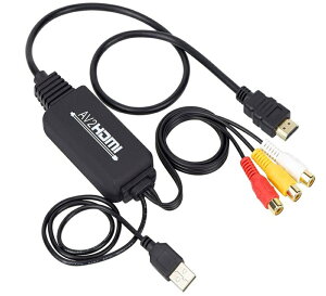RCA to HDMI/AV/R|Wbg ϊA_v^[ RCAX@P[u 1080P USBd ԍڃj^[ er Xbox PS4 PS3 TV STB VHS VCR tecc-av2hdmi02[[֔Es]