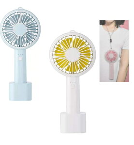 hf-m6【アウトレット】TEES ハンディミニファン 首掛け ハンディファン 扇風機 外出 持ち運び 携帯 USB扇風機 充電式 手持ち 卓上 hf-m6 ポケット扇風機 ストラップ付 スタンド付