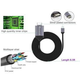 HDMI変換アダプター Type C 4K USB Type C to HDMIケーブル 高耐久性 TEC-HDMI4KD[メール便発送・代引不可]高画質　色ランダム