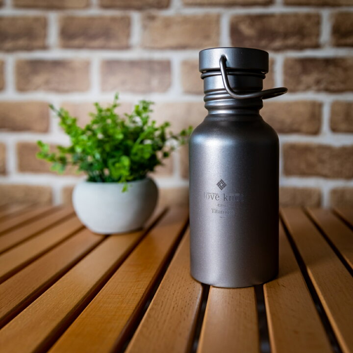 楽天市場】LOVEKNOT チタンボトル 430ml チタン製 水筒 アウトドア 直 