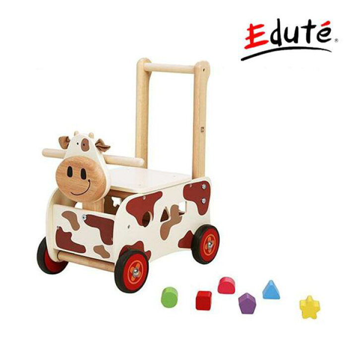 楽天市場】手押し車 赤ちゃん 乗用玩具 ウォーカー＆ライド カウ 木の 