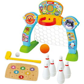 クリスマス プレゼント 3歳 4歳 5歳 ジョイパレット アンパンマン チャレンジ 能力アップ スポーツデラックス 4in1セット アンパンマン おもちゃ 男の子 女の子 誕生日 ギフト スポーツ玩具 運動 子供 キッズ 孫 サッカー バスケット ゴルフ ボウリング スポーツ 人気