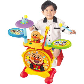 クリスマス プレゼント 3歳 4歳 5歳 ジョイパレット アンパンマン おもちゃ NEWノリノリライブ BIG電子ドラム＆キーボード マイク付き 光る 打楽器 知育玩具 幼児用 子供用 ピアノ 音楽おもちゃ プレゼント 男の子 女の子 誕生日 室内遊び 人気キャラクター アンパンマン楽器