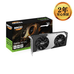 �y2�N�ۏ؁A���{���K�㗝�X�i�zInno3D GeForce RTX 5070 TWIN X2 OC 12GB GDDR7 GD5070-12GERX2OC �O���t�B�b�N�{�[�h ELSA�W���p���ۏ� RTX5070