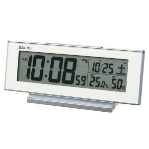 �Z�C�R�[�N���b�N(Seiko Clock) �ڊo�܂����v �펞�_�� �d�g �f�W�^�� �J�����_�[ ���x ���x �\�� ��ł������锒 82×206×51mm SQ324W
