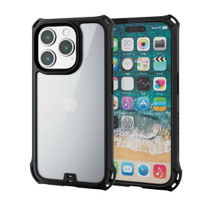 �G���R�� i Phone15 Pro �P�[�X ZEROSHOCK �ϏՌ� �Ռ��z�� �l�p�_���p�[ �Ռ��z���t�B����/�X�g���b�v�z�[���t�� �u���b�N PM-A23CZEROFCBK