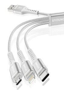 �[�d�P�[�u�� 3in1 �}�� 1.2m �[�d�R�[�h 3 in 1 �����ϋv Type C Micro USB 3�䓯���[�d i Phone Android �^�C�vC �e��Ή�