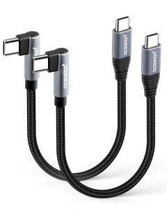aceyoon USB C P[u Z 20cm Type-C L 2{ 100W }[d ^CvC PL^ 480Mbps f[^ ctoc P[u 90x  IX-IX 0.2M for i Phone15 V[Y for Galaxy ȂǂUSB-C X}z/^ubg/m[