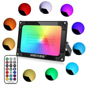 MEIKEE RGB投光器 雰囲気 フラッド ライト 屋外 カラーライト 調光調節 ク リ ス マ ス ウェディング バー ホテル ラウンジ クラブ用の装飾照明 ワークライト (60W)
