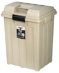 新輝合成 トンボ ゴミ箱 連結可能 ハンドル付 70リットル カーキ 幅49×奥行41.5×高さ62cm 蓋付き 分別 丈夫 屋外 ベランダ 大きい アウトドア 日本製