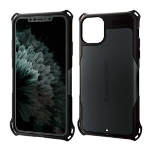 �G���R�� i Phone 11 Pro Max �P�[�X ZEROSHOCK �ϏՌ� �������̏Ռ�����{�̂��Ռ��z���\�� (�Ռ��z���t�B�����t) �X�g���b�v�z�[���t�� �u���b�N PM-A19DZEROBK