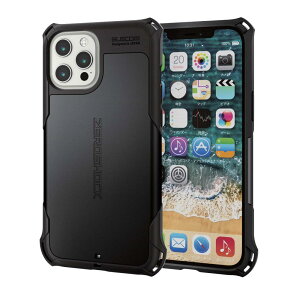�G���R�� i Phone 12 Pro Max �P�[�X Qi�[�d�Ή� �n�C�u���b�h ZEROSHOCK �ϏՌ� �X�^���_�[�h �u���b�N PM-A20CZEROBK