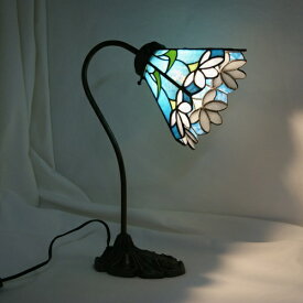 ステンドグラスランプ・清楚な白い花