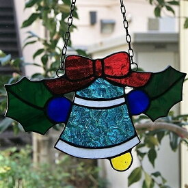 ステンドグラス　小物・クリスマスオーナメント　ベル（あ）