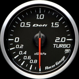 Defi(デフィ) Racer Gauge Style98 Hommage ターボ計 黒文字板/赤指針【グリーン照明】 品番：DF16604