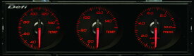 Defi(デフィ) DIN Gauge Style21 3連メーター 赤文字/赤指針　品番：DF14404