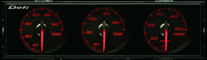 楽天市場】Defi(デフィ) DIN Gauge Style21 3連メーター 赤文字/赤指針 