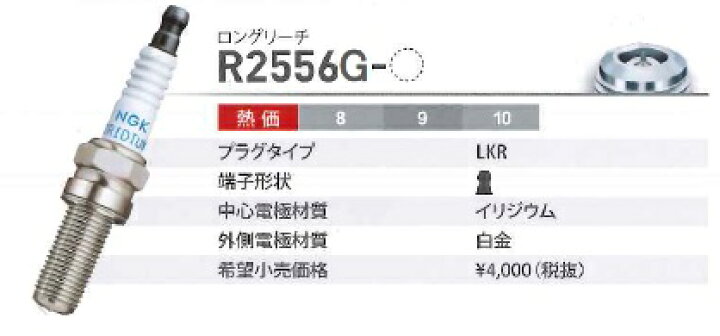 楽天市場】NGK レーシングプラグ R2556G-8 【91975】 一体形 8番 