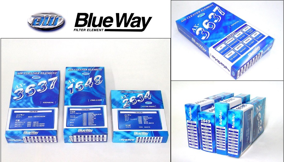 BlueWay エアフィルター スズキ ワゴンR MH23S 品番：AX-9648 K6A 55％以上節約 充実の品 08.9-12.9