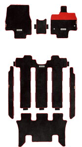 MUGEN(無限) スポーツマット ブラック×レッド 2列目キャプテンシート用 ステップワゴン RP5 2017/09- 品番:08P15-XNBC-K0S0-RD