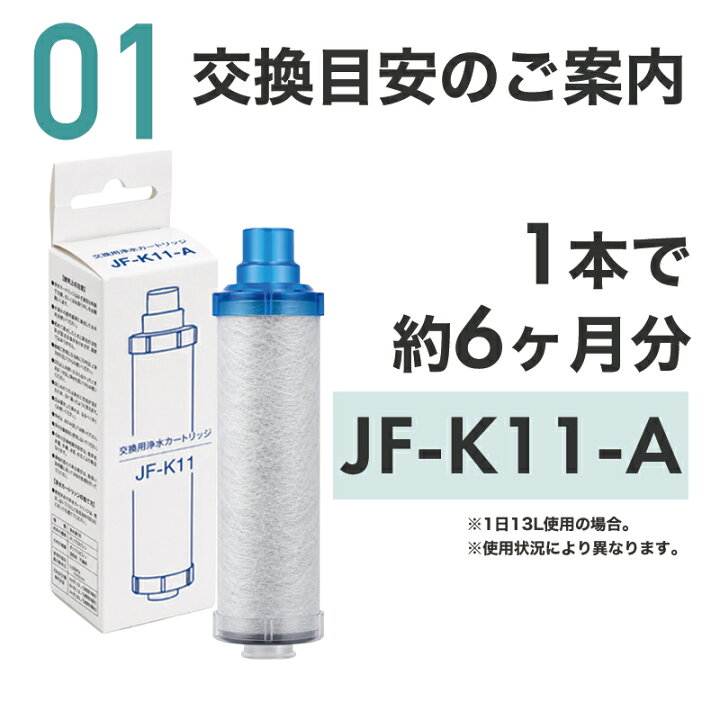 楽天市場】【即納】JF-K11 交換用浄水カートリッジ スタンダードタイプ 