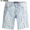 ホリスター パンツ 正規品 【USA 30 /USA 32 】 大きいサイズ 上質 デニム ショートパンツ ハードウォッシュ ハードダメージ ストレッチ ヴィンテージデニム ボトムス ライトウォッシュブルー メール便 最短当日発送 HOLLISTER