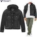 アメリカンイーグル AMERICAN EAGLE メンズ ジージャン 正規品 【Lサイズ】 大きいサイズ 上質 厚手 ストレッチデニム パーカー付き ハードウォッシュ ワッフル裏地 スウェットフード ヘビーウェイトアウター アメカジ ウォッシュブラック 最短当日発送