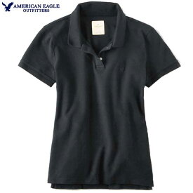 アメリカンイーグル ポロシャツ レディース ポロシャツ 半袖ポロ polo 上質 ストレッチ かのこ 2ボタン トップス polo アメカジ【Sサイズ】【Mサイズ】ブラック 【送料無料】 【メール便対応】American Eagle アメリカンイーグル 正規品